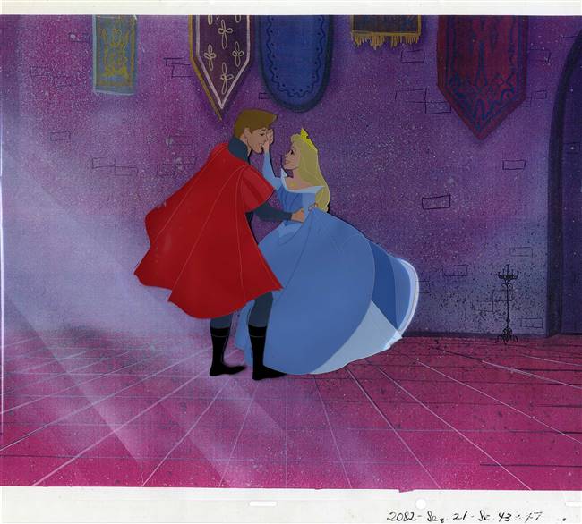 Original Production Cel of Aurora and Prince Phillip from Sleeping Beauty (1959)