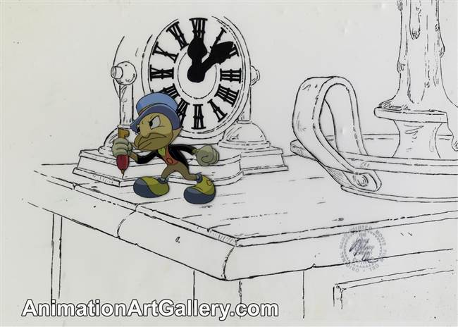 Production Cel Jiminy Cricket  From Mickey's Christmas Carol