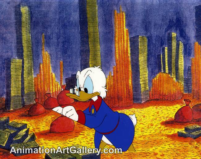 Production Cel of Scrooge McDuck from Disney Studios (c. 1980s)