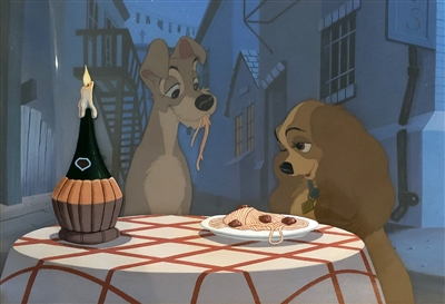 Original Production cel of Lady and Tramp from Lady and the Tramp (1955)