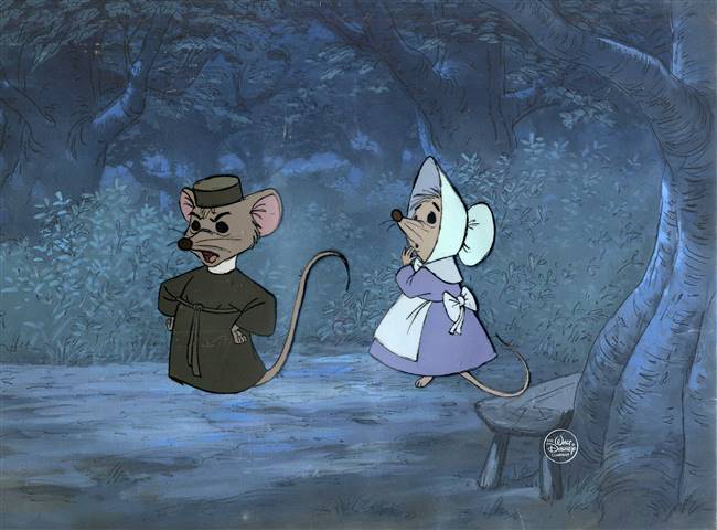 Original production cel of Church Mice from Robin Hood (1973)