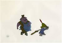 Original production cel of Skippy and Pig from Robin Hood (1973)
