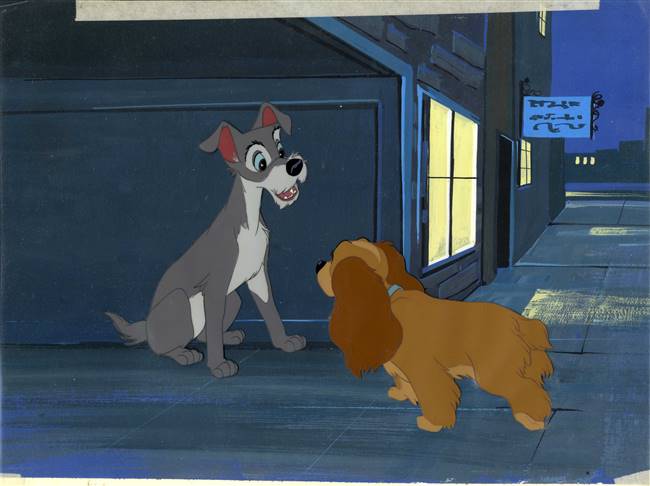 Original Production Cel of Lady and Tramp from Lady and the Tramp (1955)