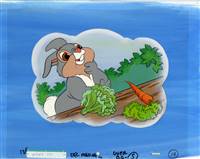 Original Production Background and Production Cel of Thumper from an Educational Short (1970s)