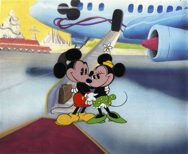 Original Publicity cel of Minnie Mouse and Mickey Mouse