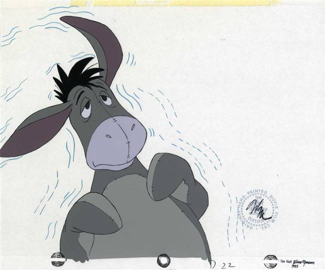 Original Production Cel of Eeyore from Winnie the Pooh and a Day for Eeyore (1983)