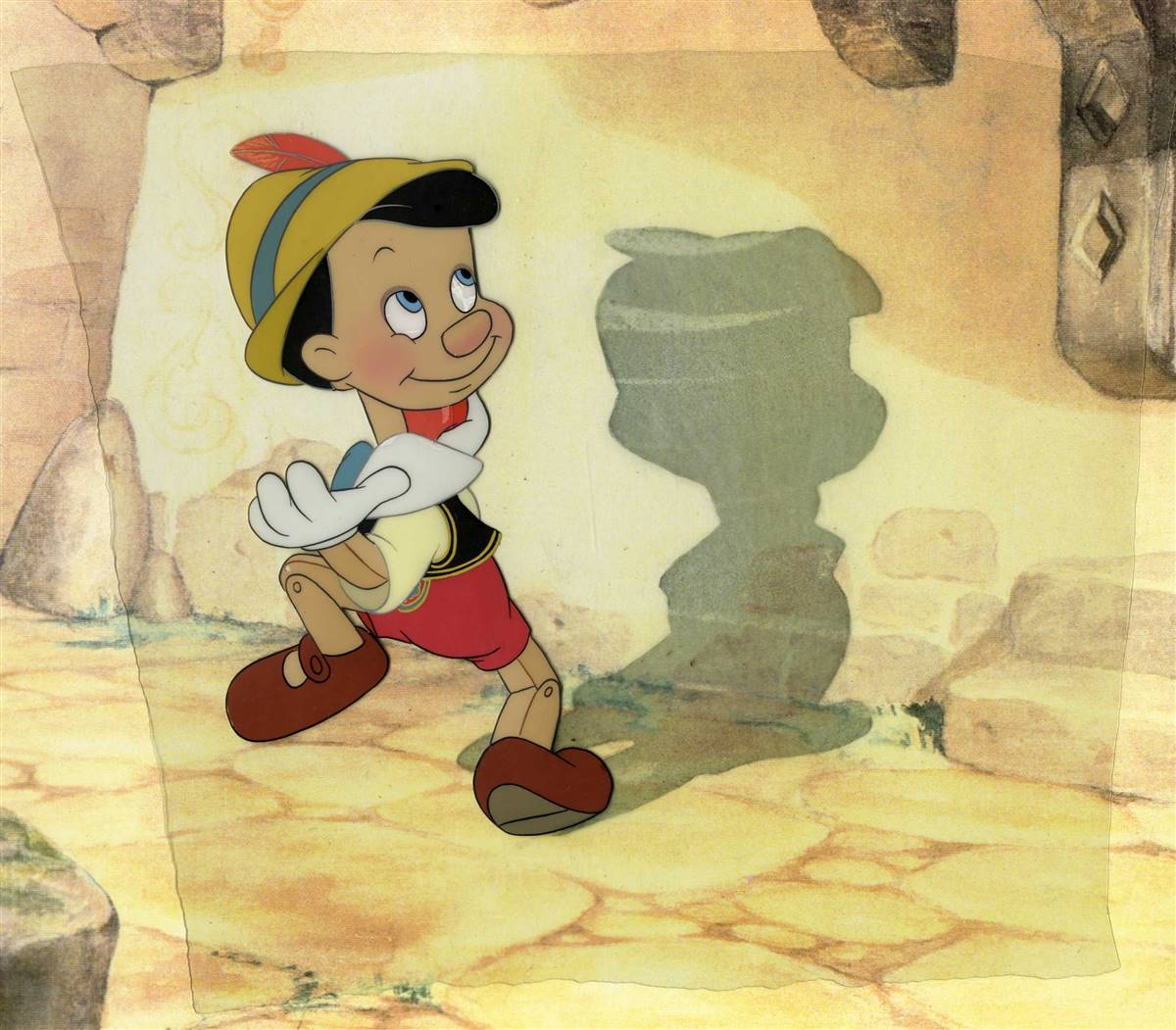 Pinocchio production cel of a Dutch milk maid from theGive a Little  Whistle sequence. by DISNEY, Walt.