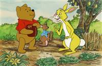 Original Production Cel of Winnie the Pooh, Roo, and Rabbit from a Disney Educational Short