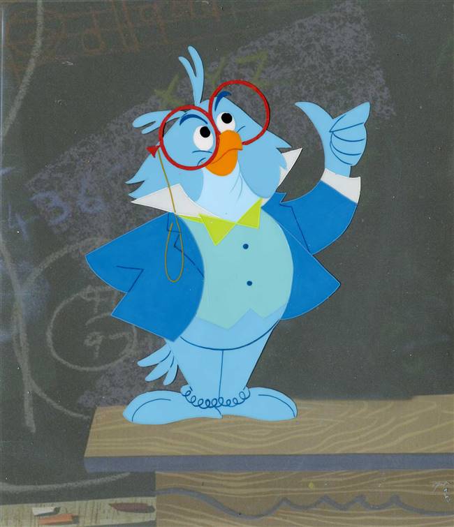 Original Production Cel of Professor Owl from Toot, Whistle, Plunk, and Boom (1953)