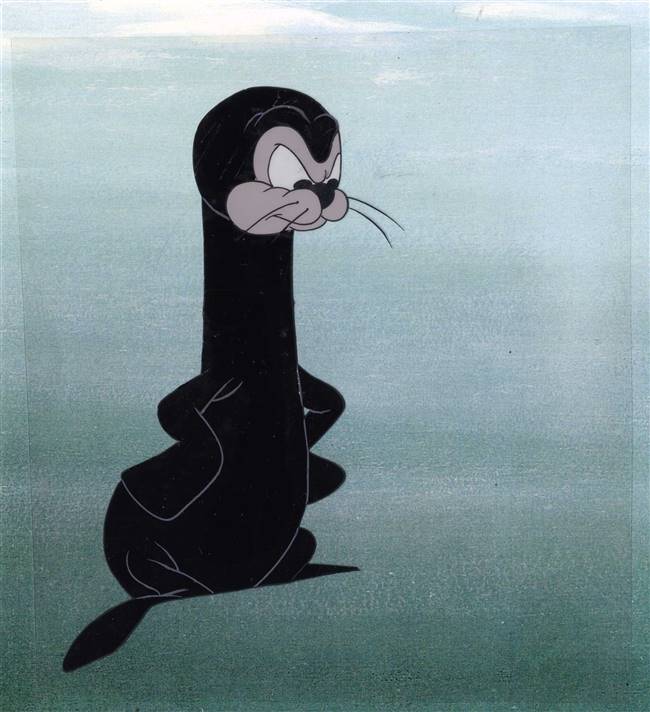 Original Production Cel of the Seal from Mickey and the Seal (1948)