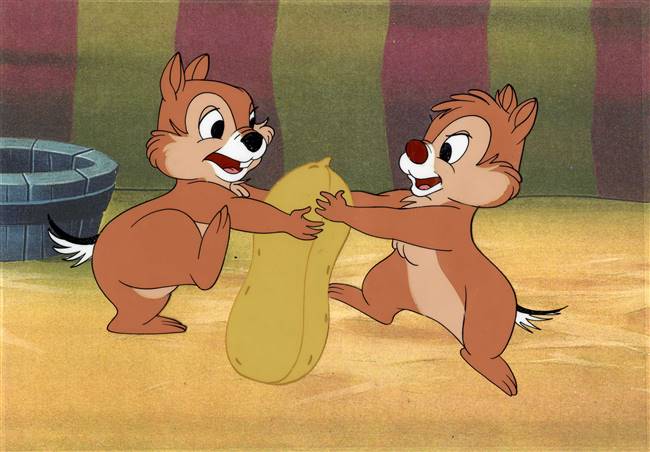 Original Production Cel of Chip and Dale from Working for Peanuts (1953)