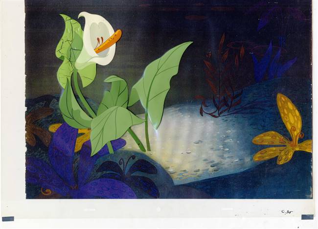 Original Production cel of the Singing Flower from Alice in Wonderland (1951)