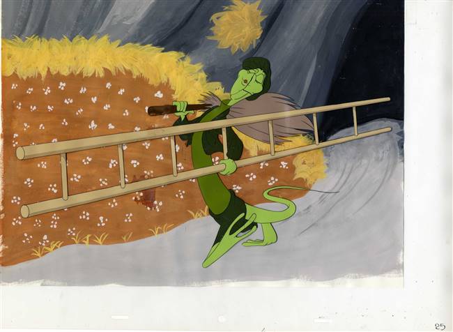 Original Production cel of Chimney Bill the Lizard from Alice in Wonderland (1951)
