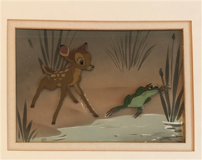 Courvoisier Cel of Bambi and a frog from Bambi
