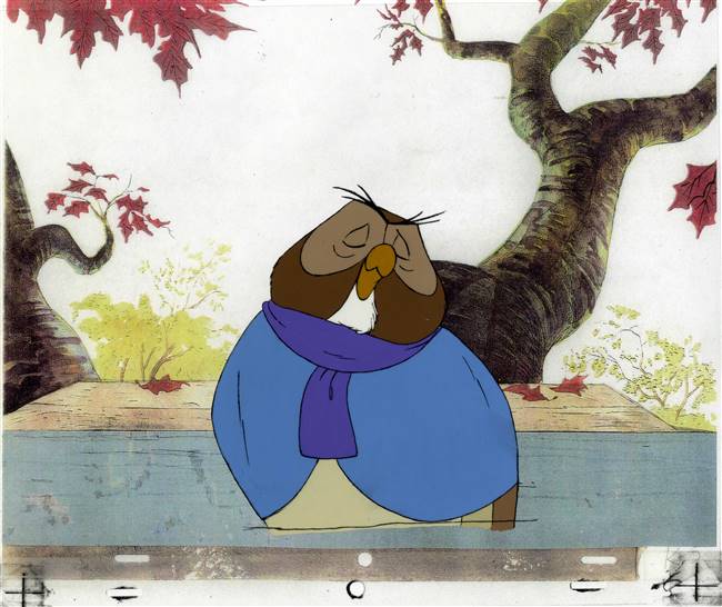 Production Cel of the Owl from Pooh Discovers the Seasons (1981)