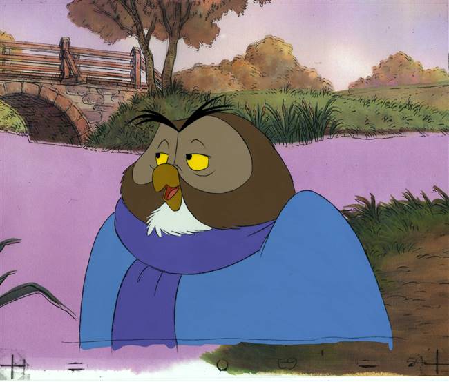 Original Production Cel of Owl from Pooh from Winnie the Pooh Discovers the Seasons (1981)