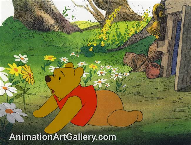 Production Cel of Winnie the Pooh from Seasons