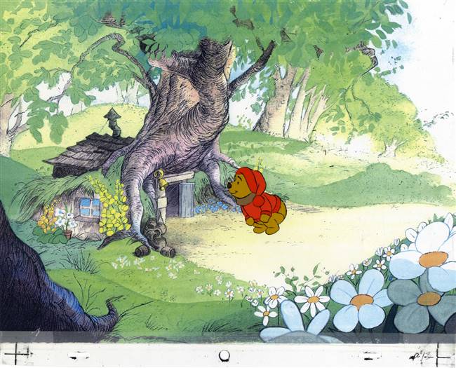 Original Production cel of Winnie the Pooh from Winnie the Pooh Discovers the Seasons (1984)