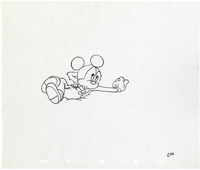 Original Ink Test Cel of Mickey Mouse from Walt Disney Studios (1940s)