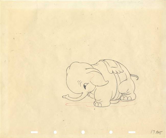 Original Production Drawing of Bobo from Mickey's Elephant (1936)