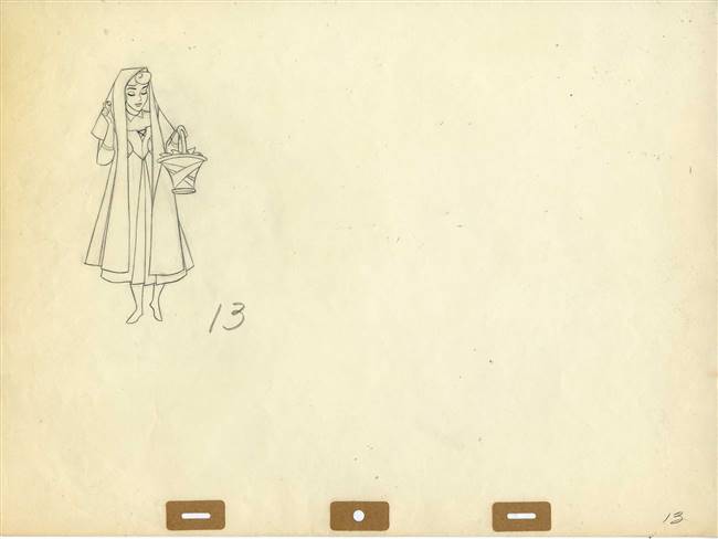 Original Production Drawing of Briar Rose from Sleeping Beauty (1959)