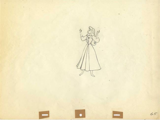 Original Production Drawing of Briar Rose from Sleeping Beauty (1959)