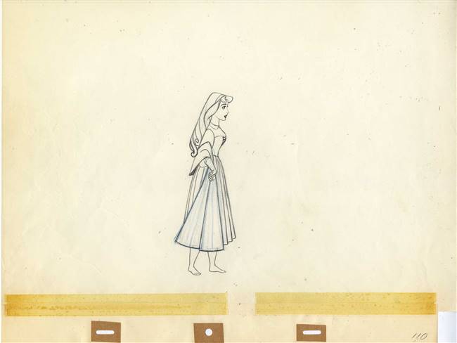 Original Production Drawing of Briar Rose from Sleeping Beauty (1959)