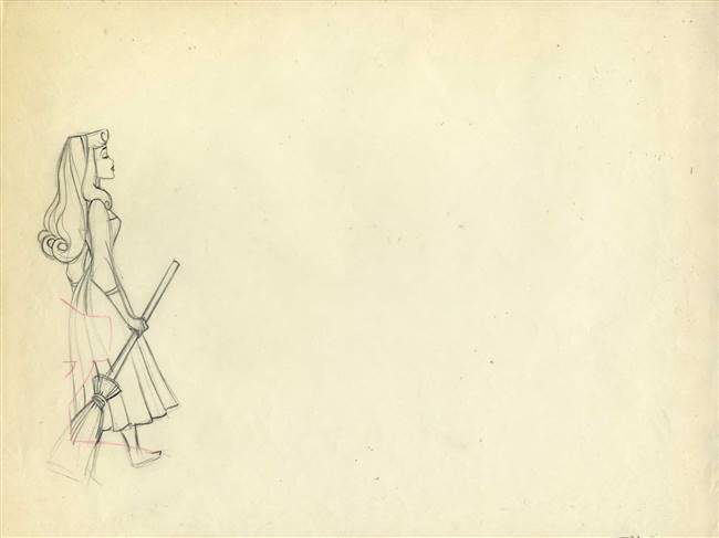 Original Production Drawing of Briar Rose from Sleeping Beauty (1959)