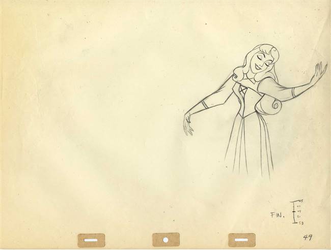 Original Production Drawing of Briar Rose from Sleeping Beauty (1959)