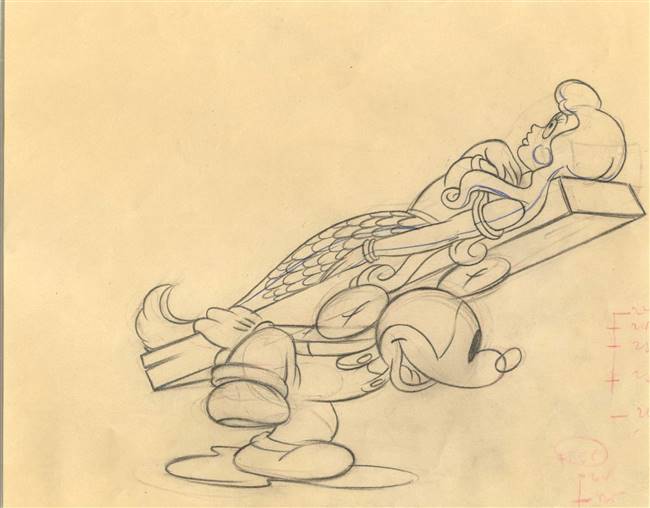 Original Production Drawing of Mickey Mouse from Boat Builders (1938)