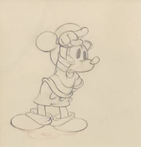 Original Production Drawing of Mickey Mouse from The Whalers (1938)