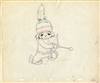 Original Production Drawing of Hiawatha from Little Hiawatha (1937)