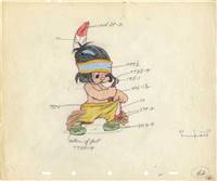 Original Color Model Drawing of Hiawatha from Little Hiawatha (1937)