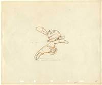 Original Production Drawing of Hiawatha (running from bear) from Little Hiawatha (1937)