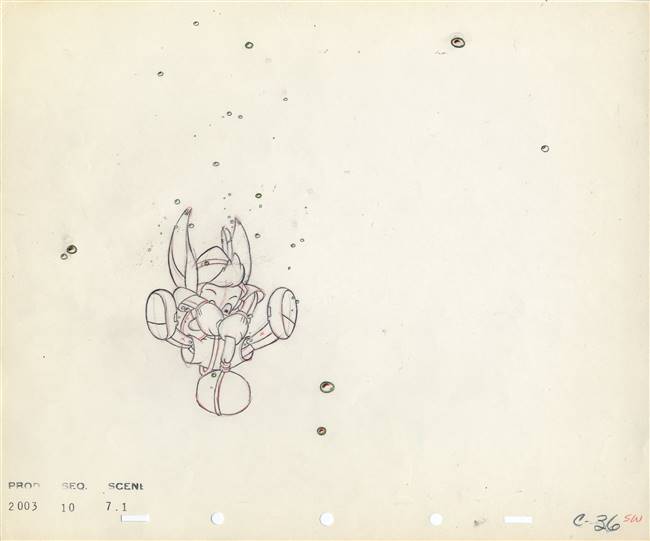 Original production drawing of Pinocchio from Pinocchio (1940)