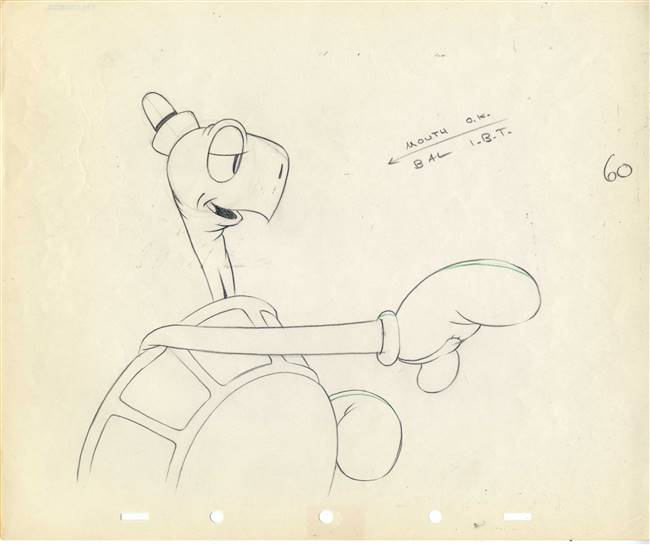 Original Production Drawing of Toby Tortoise from Toby Tortoise Returns (1936)