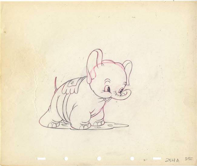 Original Production Drawing of Bobo the Elephant from Mickey's Elephant (1936)