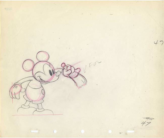 Original Production Drawing of Mickey Mouse from Society Dog Show (1939)