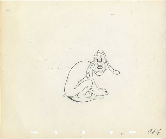 Original Production Drawing of Pluto from Society Dog Show (1939)
