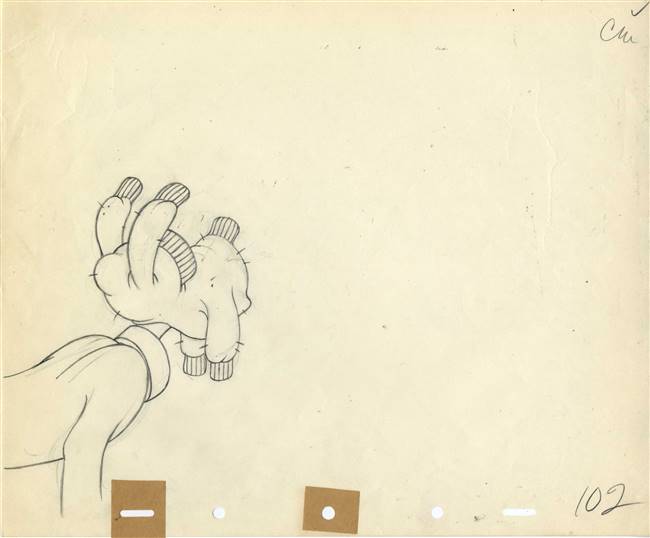 Original Production Drawing of Pluto from Pluto's Sweater (1949)