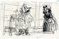 Original Production Storyboard Drawing from Beauty and the Beast (1991)