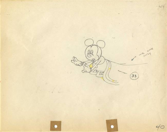 Original Production Drawing of Mickey Mouse from Gulliver Mickey (1934)