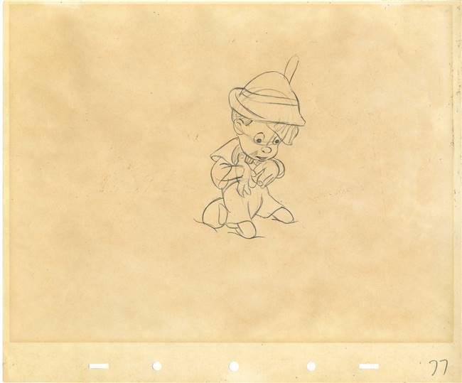 Original Production Drawing of Pinocchio from Pinocchio (1940)