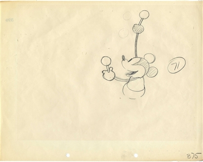 Original Production Drawing of Mickey Mouse from Steamboat Willie (1928)