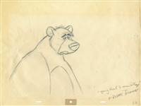 Original Production Drawing of Baloo from Jungle Book (1967)