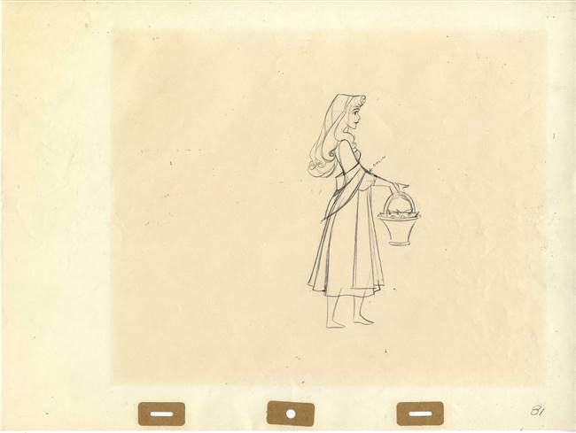 Original Production Drawing of Briar Rose from Sleeping Beauty (1959)