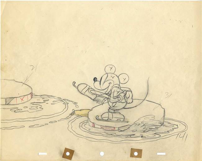 Original Production Drawing of Mickey Mouse from Mickey on Ice (1935)