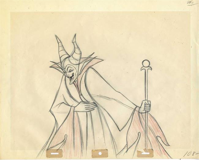 Original Production Drawing of Maleficent from Sleeping Beauty (1959)