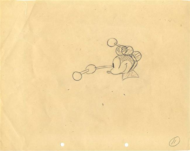Original Production Drawing of Mickey Mouse from Steamboat Willie (1928)