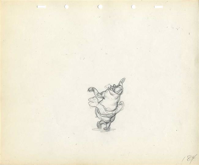 Original Production Drawing of Hyacinth Hippo from Fantasia (1940) Attributed to Preston Blair